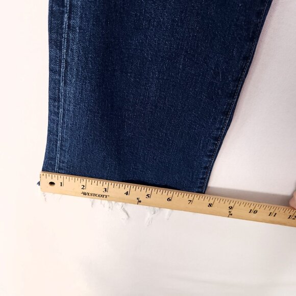 Madewell 11" High Rise Crop Flare Jeans 26 Women Raw Hem Fray Distress Whiskered - Picture 12 of 15